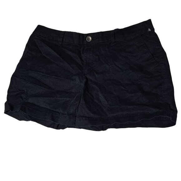 Old Navy Black Chino Shorts Womens Size 8 Mid Rise Casual Cotton Blend Summer - Picture 1 of 4